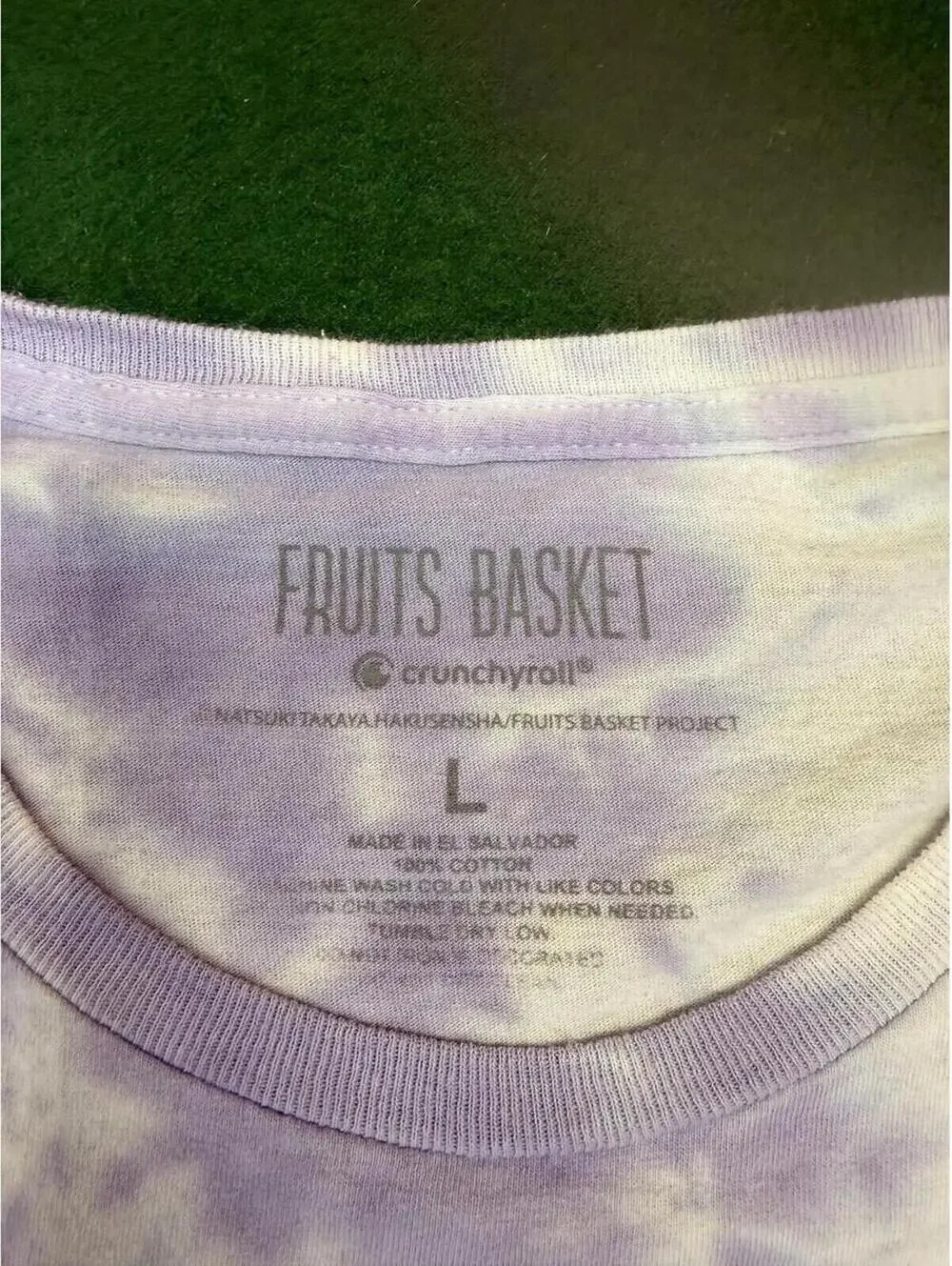 Fruits BasketShirt Unisex L Crunchyroll Tie Dye Anime Graphic Purple White Tee